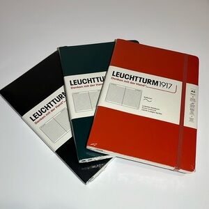 NWT Leuchtturm 1917 Set of 3 Ruled Softcover Notebooks - A5